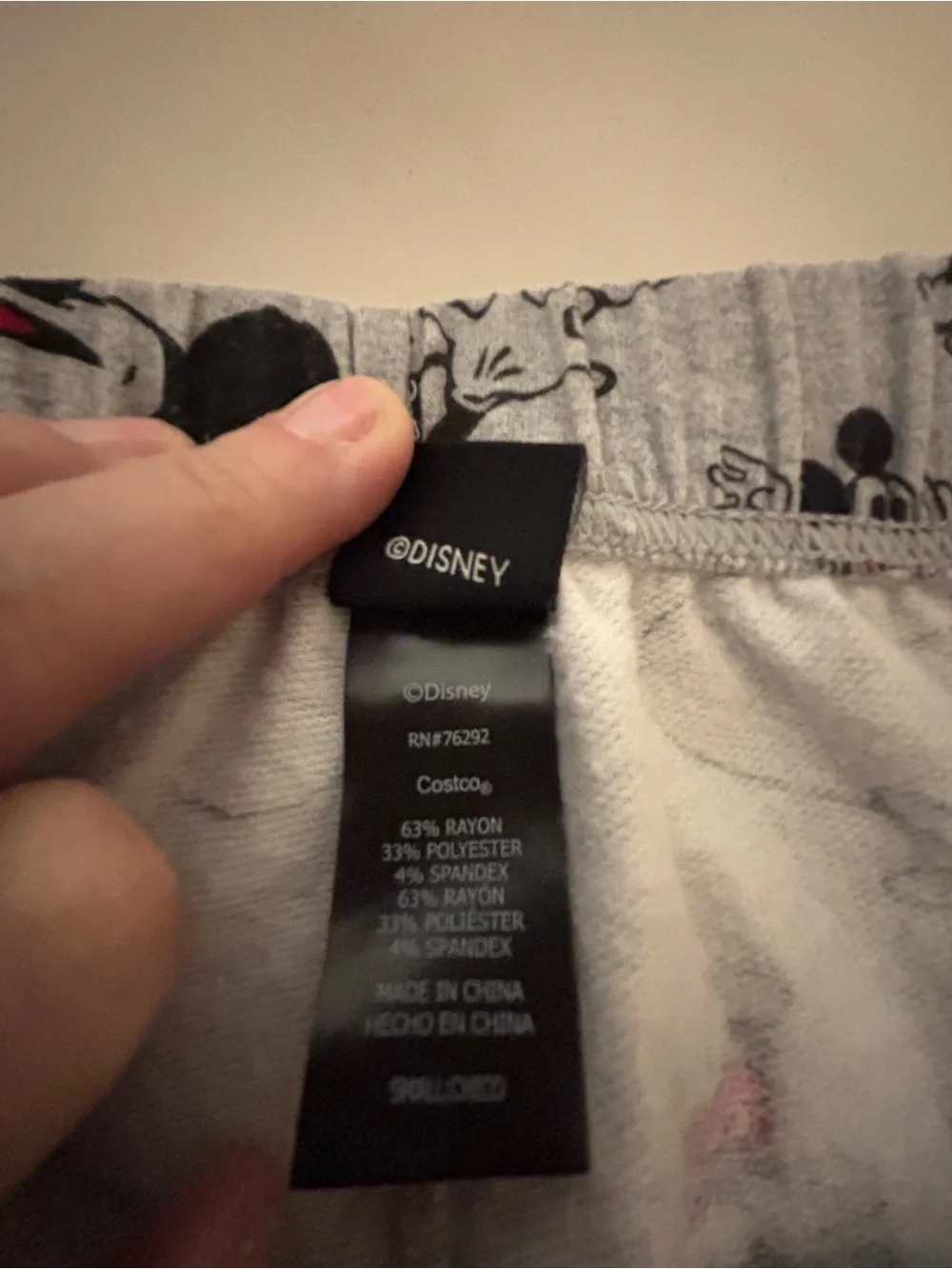 Disney Grey Mickey Mouse Fleece Pajama Bottoms - Picture 12 of 12